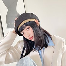 黑色貝雷帽女秋冬純色韓版毛呢平頂畫家帽英倫復古百搭~特價家用雜貨 歷史價格詳細信息