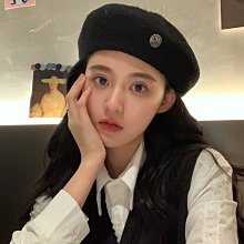 羊毛貝雷帽女ins顯臉小白色畫家帽日系學院風報童帽毛呢禮帽 歷史價格詳細信息