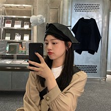 黑色貝雷帽女秋冬季ins百搭pu皮報童帽子英倫復古八角畫家帽 歷史價格詳細信息