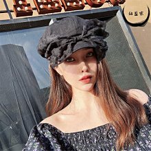 黑色法式貝雷帽大頭圍八角帽顯臉小畫家帽百搭蓓蕾帽雲朵帽子女士 歷史價格詳細信息