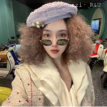 【鈷藍家】小香風鑲鑽流蘇水鑽十字格子呢海軍帽氣質名媛平頂帽米白報童帽原創設計獨特小眾帽飾配件 歷史價格詳細信息