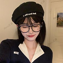 大頭圍貝雷帽女字母男帽子前進帽日系黑色蓓蕾帽潮復古韓版文藝 歷史價格詳細信息