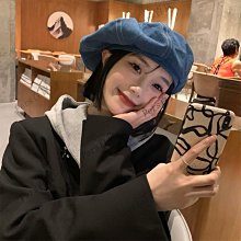 帽子貝雷帽牛仔女秋冬顯臉小黑色大頭圍八角帽畫家帽春小頭圍小號 歷史價格詳細信息