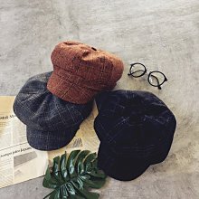貝雷帽子女秋冬季韓版潮休閑英倫復古百搭日系千鳥格漁夫帽八角帽 歷史價格詳細信息