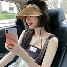 草編珍珠遮陽帽發箍空頂草帽女夏季發卡無頂遮臉防曬太陽帽子戶外#促銷 #現貨 #可開發票 價格比較,價格查詢,歷史價格詳細信息