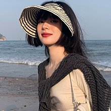 帽子女夏時尚百搭無頂遮陽帽夏季黑白條紋騎車防曬可折疊空頂帽潮#促銷 #現貨 #可開發票 價格比較,價格查詢,歷史價格詳細信息