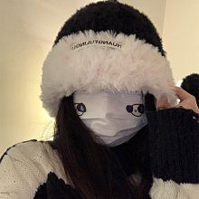 冬季加厚毛絨帽女大頭圍保暖護耳包頭帽可愛小熊耳朵帽子逛街冷帽 歷史價格詳細信息
