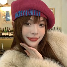 針織貝雷帽女秋冬毛絨絨畫家帽百搭大頭圍顯臉小羊毛線帽子 歷史價格詳細信息