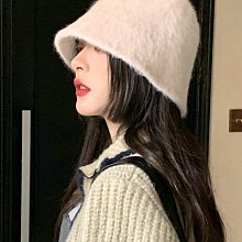 兔毛帽子女秋冬季韓版顯臉小毛茸茸加厚保暖毛絨帽大頭圍漁夫帽潮 歷史價格詳細信息