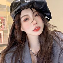 顯臉小PU皮質八角帽女新款海軍貝雷帽英倫復古報童帽子休閑 歷史價格詳細信息