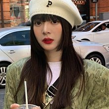 大頭圍貝雷帽女字母男帽子前進帽日系黑色蓓蕾帽潮復古韓版文藝 歷史價格詳細信息