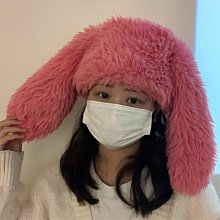 可愛兔子耳朵毛絨帽子女秋冬大頭圍針織帽保暖護耳雷鋒帽韓版百搭 歷史價格詳細信息