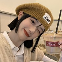 日系針織毛線貝雷帽女秋冬季休閒百搭韓版時尚復古畫家蓓蕾帽潮 歷史價格詳細信息