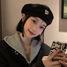 黑色貝雷帽女秋冬季ins百搭pu皮報童帽子英倫復古八角畫家帽 歷史價格詳細信息
