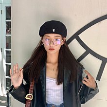 愛麗絲小眾針織反戴貝雷帽男女春夏文藝前進帽子日系復古字母畫家帽百搭 歷史價格詳細信息