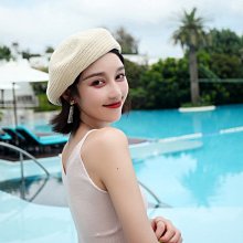 愛麗絲春季米色貝雷帽女夏季薄款針織八角蓓蕾帽子短發女式時尚夏天鏤空 價格比較,價格查詢,歷史價格詳細信息