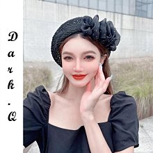 Dark.Q WB 珍珠空頂草帽原創春夏重工小香風釘珠遮陽帽度假草帽織帶優雅拉菲草空頂鴨舌帽寬檐草帽 歷史價格詳細信息