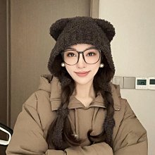 熊帽子 熊熊帽子 小熊耳朵圍巾 小熊圍巾 小熊帽子韓版可愛女百搭秋冬季冬天圍巾一體保暖手套圍脖三件套潮 歷史價格詳細信息