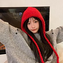 【免運】保暖毛線帽女秋冬炒雞顯白的克萊因藍色帽子顯臉小小熊針織帽冷帽 歷史價格詳細信息