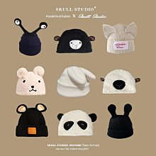 免運可愛毛絨小熊耳朵針織帽子女秋冬保暖護耳顯臉小毛線套頭雷鋒帽 歷史價格詳細信息