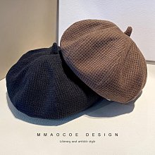 （優質ing）WN格紋貝雷帽女秋冬日系文藝復古藍色畫家帽南瓜帽潮牌時尚小眾帽子 (滿599元免運) 歷史價格詳細信息