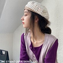 千鳥 貝雷帽 帽子 貝蕾帽 毛帽 造型帽 皮格 拼接 千鳥格 格紋 畫家帽 八角帽 明星 網紅 韓國 歐美 BEGIN 歷史價格詳細信息