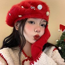 冬天毛呢貝雷帽女生韓版小頭圍純色南瓜帽氣質復古酒紅色畫家帽子 歷史價格詳細信息