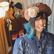 【鈷藍家】美美的仙仙的夏季輕薄紗感飄逸透氣蝴蝶亮晶晶蕾絲網紗大貝雷帽時髦帽子原創設計獨特小眾帽飾配件 歷史價格詳細信息