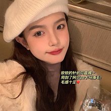 【我的頭不圓】紅色貝雷帽冬女2023新款百搭顯臉小大頭圍畫家帽 歷史價格詳細信息