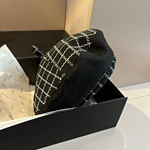 Chanel香奈兒菱格貝雷帽，頭圍57cm 價格比較,價格查詢,歷史價格詳細信息