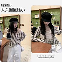 小眾大頭圍報童帽顯臉小英倫復古八角帽短帽沿休閒女生畫家帽貝雷帽 歷史價格詳細信息