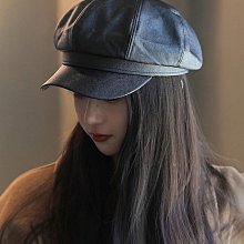 黑色貝雷帽女秋冬季ins百搭pu皮報童帽子英倫復古八角畫家帽 歷史價格詳細信息