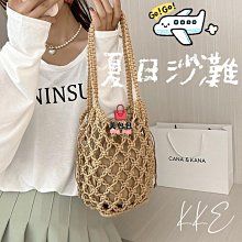 單肩包 鏤空棉線編織包 新款夏天大容量法式草編包 海邊度假沙灘包女 歷史價格詳細信息