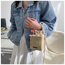 珍珠鏈手提包小號手機包小香風女包石頭紋磁扣斜背包韓版女生斜背包mini側背包方盒女包包-西可小鋪❤️ 歷史價格詳細信息