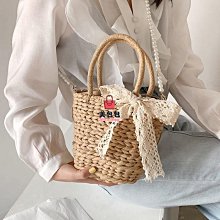 2021新款草編包圓形森系草編小圓包i百搭單肩斜跨包 歷史價格詳細信息