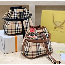 BURBERRY 經典格紋皮革肩背/托特包(暗樺木棕色) 歷史價格詳細信息