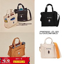 WHO.A.U 史蒂夫小熊22新款帆布包 whoau小方包 側背包 who a u 帆布手提包-陽光優選 歷史價格詳細信息