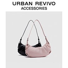 URBAN REVIVO2023秋冬女士簡約褶皺鏈條單肩斜挎包UAWB30269_佳美優品 歷史價格詳細信息
