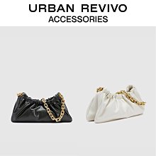 URBAN REVIVO2023秋冬女士簡約褶皺鏈條單肩斜挎包UAWB30269_佳美優品 歷史價格詳細信息