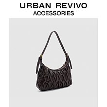 URBAN REVIVO2023秋冬女士簡約褶皺鏈條單肩斜挎包UAWB30269_佳美優品 歷史價格詳細信息