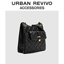 URBAN REVIVO2023秋冬女士簡約褶皺鏈條單肩斜挎包UAWB30269_佳美優品 歷史價格詳細信息