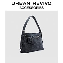 URBAN REVIVO2023秋冬女士簡約褶皺鏈條單肩斜挎包UAWB30269_佳美優品 歷史價格詳細信息