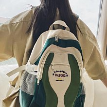 書包女大學生撞色大容量雙肩包女手提背包初高中小眾媽咪包旅游包外出斜背包-促銷 歷史價格詳細信息