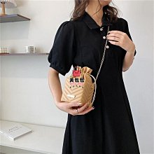 水桶包 小水桶包 迷你水桶包 圓筒包撞色小眾帆布水桶包2024潮高級感珍珠手拎斜背包 流行 歷史價格詳細信息