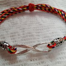 @麗屋瑄品@五色線幸運繩S925純銀4CM銀管手環/線寬2.2MM五色繩手鏈/幸運手環/生日禮物 歷史價格詳細信息