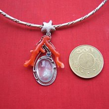 特價【銀工坊  單一價】925純銀典雅天然阿卡珊瑚銀墜~~~給第一標 歷史價格詳細信息