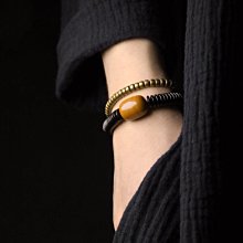 「由畫而生」原創設計古樸火山石復古銅手鏈多層潮男暗黑風個性手飾珠串 兩件套多圈 歷史價格詳細信息