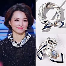 100％桑蠶絲女百搭純款洋氣素縐緞真絲女春季薄款飄帶領巾 歷史價格詳細信息