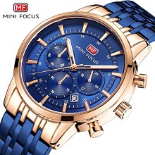 現貨男士手錶腕錶MINI FOCUS新款時尚商務男士石英錶多功能雙日歷星期夜光鋼帶男錶 歷史價格詳細信息