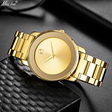 現貨男士手錶腕錶MISSFOX歐美爆款時尚朋克嘻哈滿鉆男士手錶金色防水日歷石英錶潮 歷史價格詳細信息